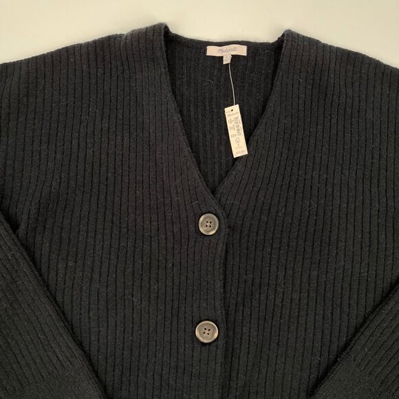 Madewell Cameron Ribbed Cardigan Size M Coziest Yarn Alpaca Wool Blend Sweater - Picture 6 of 11